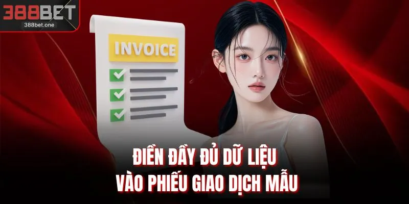 Điền đầy đủ dữ liệu vào phiếu giao dịch mẫu